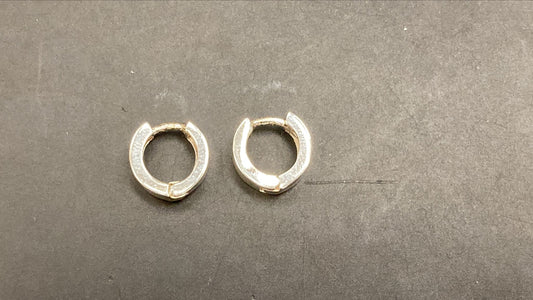 Sterling Silver Plain Round Earring PE10010043
