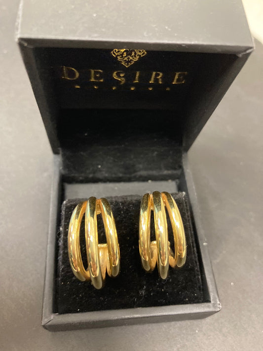 Sterling Silver Triple Hoop Earrings EP100119S displayed in a Desire box, featuring a polished and elegant design.