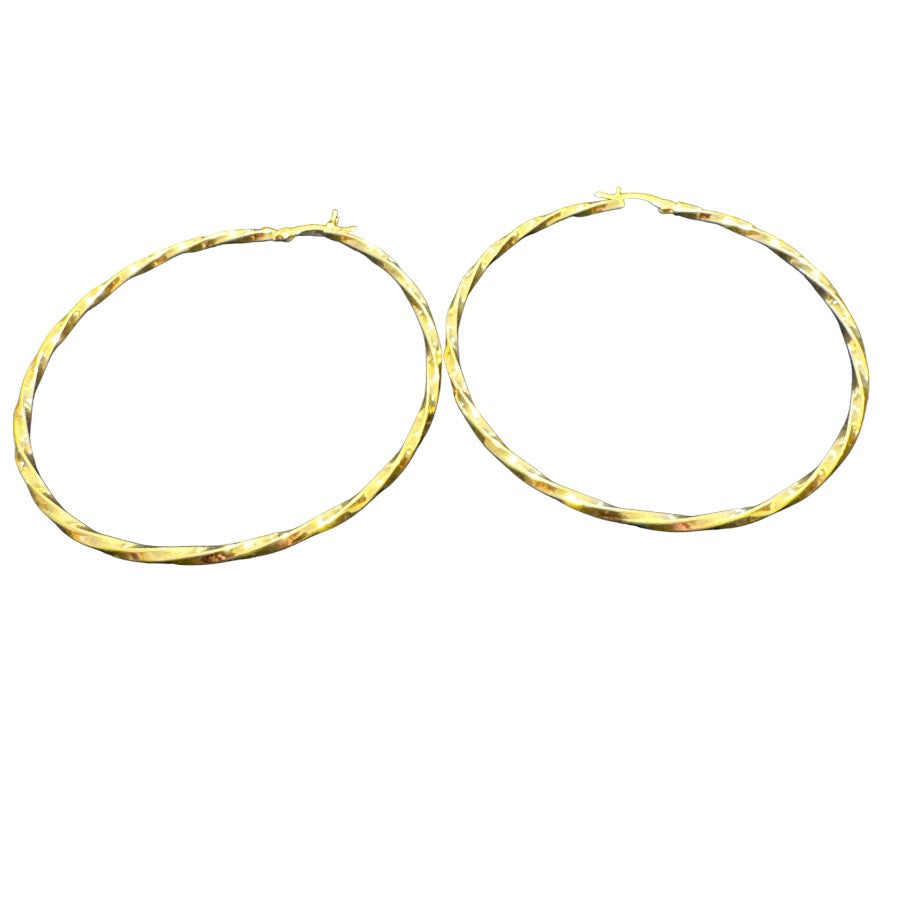 Sterling Silver Hoop Earring Gold Plated EP100123
