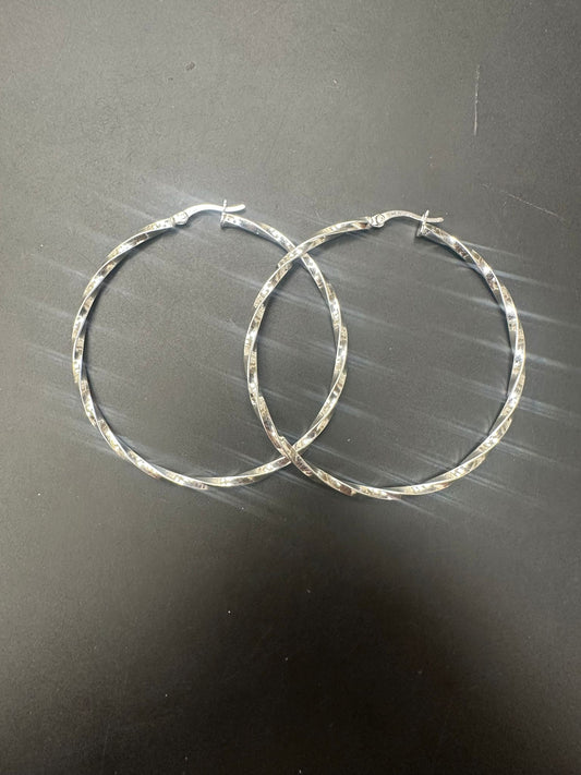 Sterling Silver Round Hoop Earring EP100124