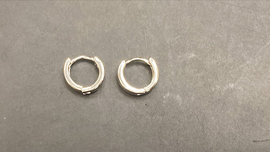 Sterling Silver Plain Round Earring PE1003
