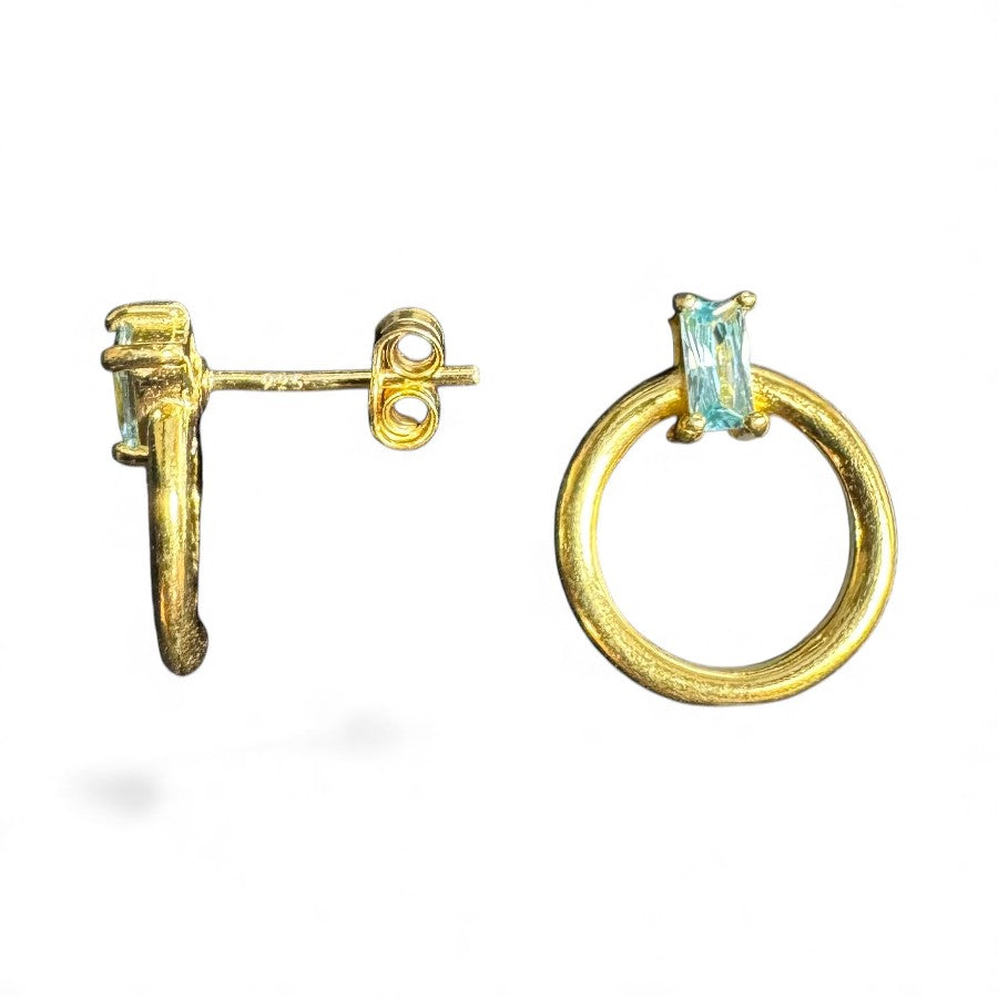 Sterling Silver Round Earring Gold Plated EP10090