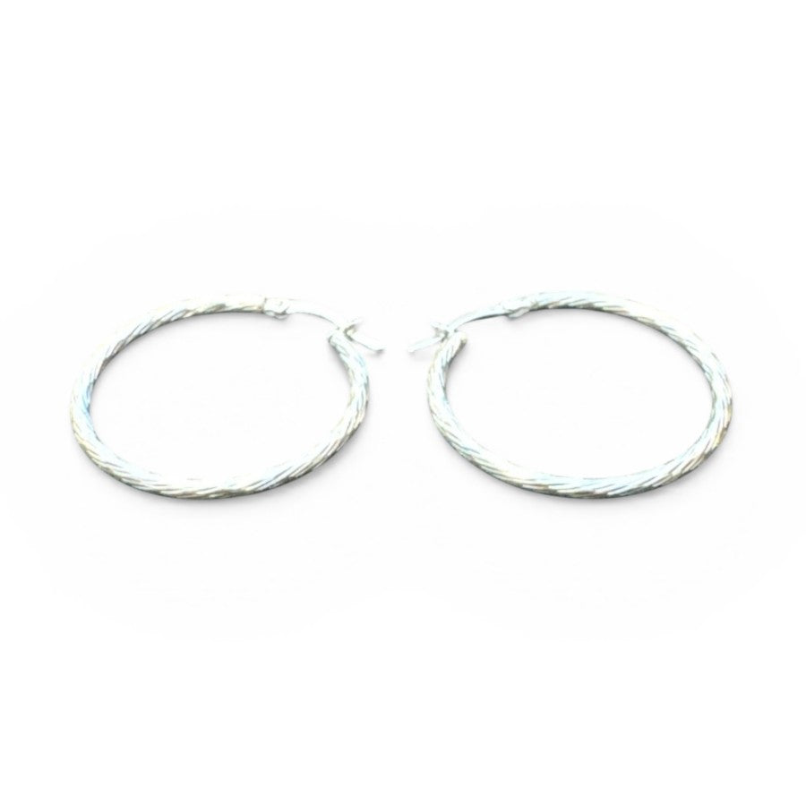 Sterling Silver Round Hoop Earring Plain EP10238