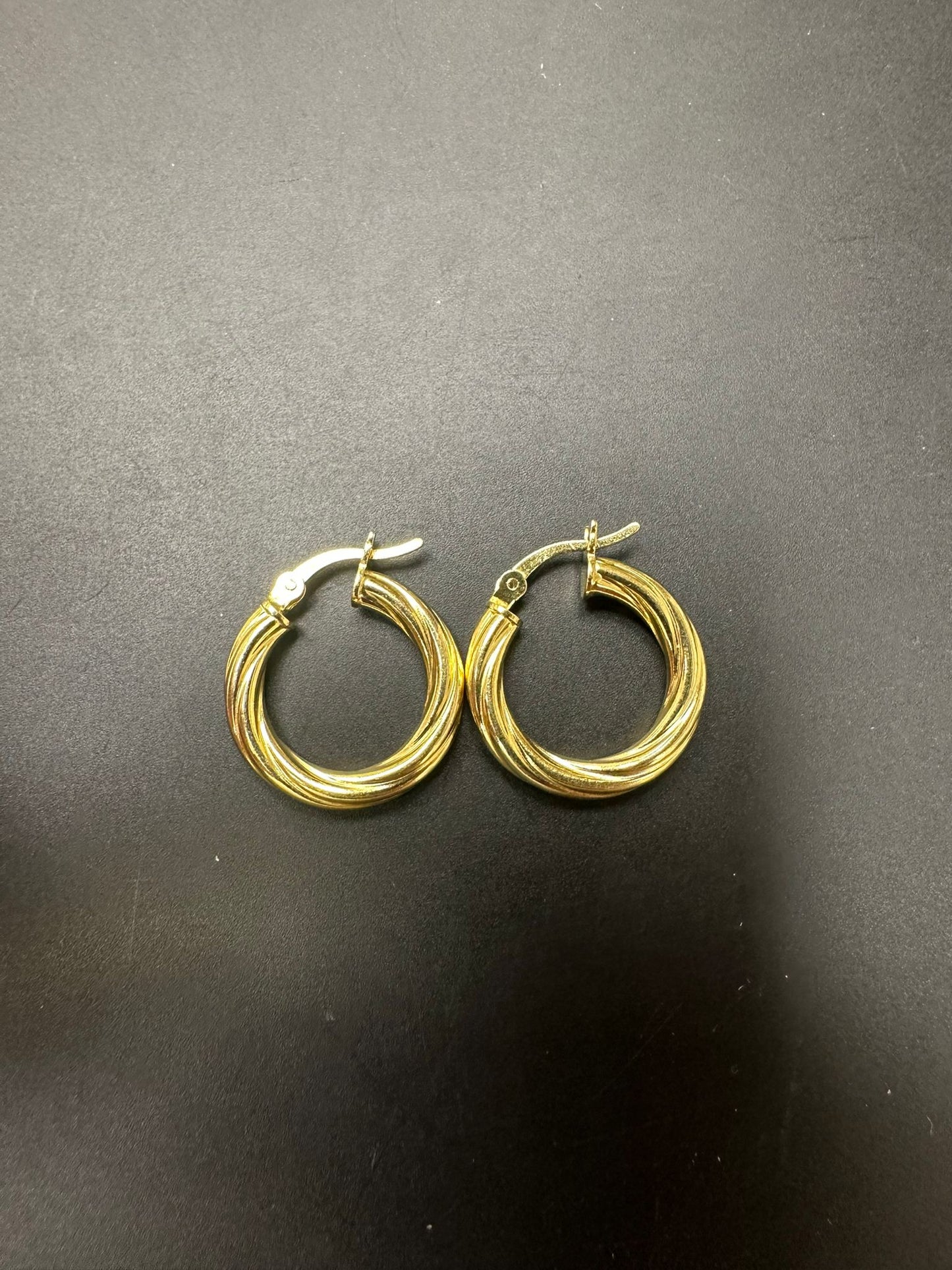 Sterling Silver Round Earring Gold Plated EP10250