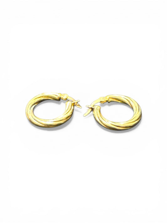 Sterling Silver Round Earring Gold Plated EP10250