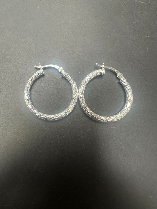 Sterling Silver Round Hoop Earring Plain EP10258