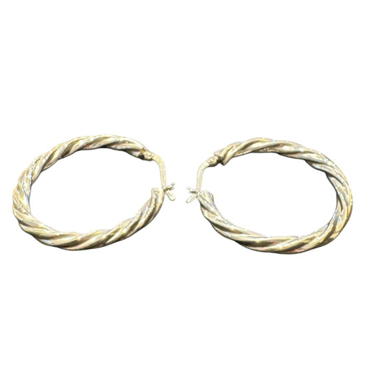 Sterling Silver Round Hoop Earring Plain EP117059
