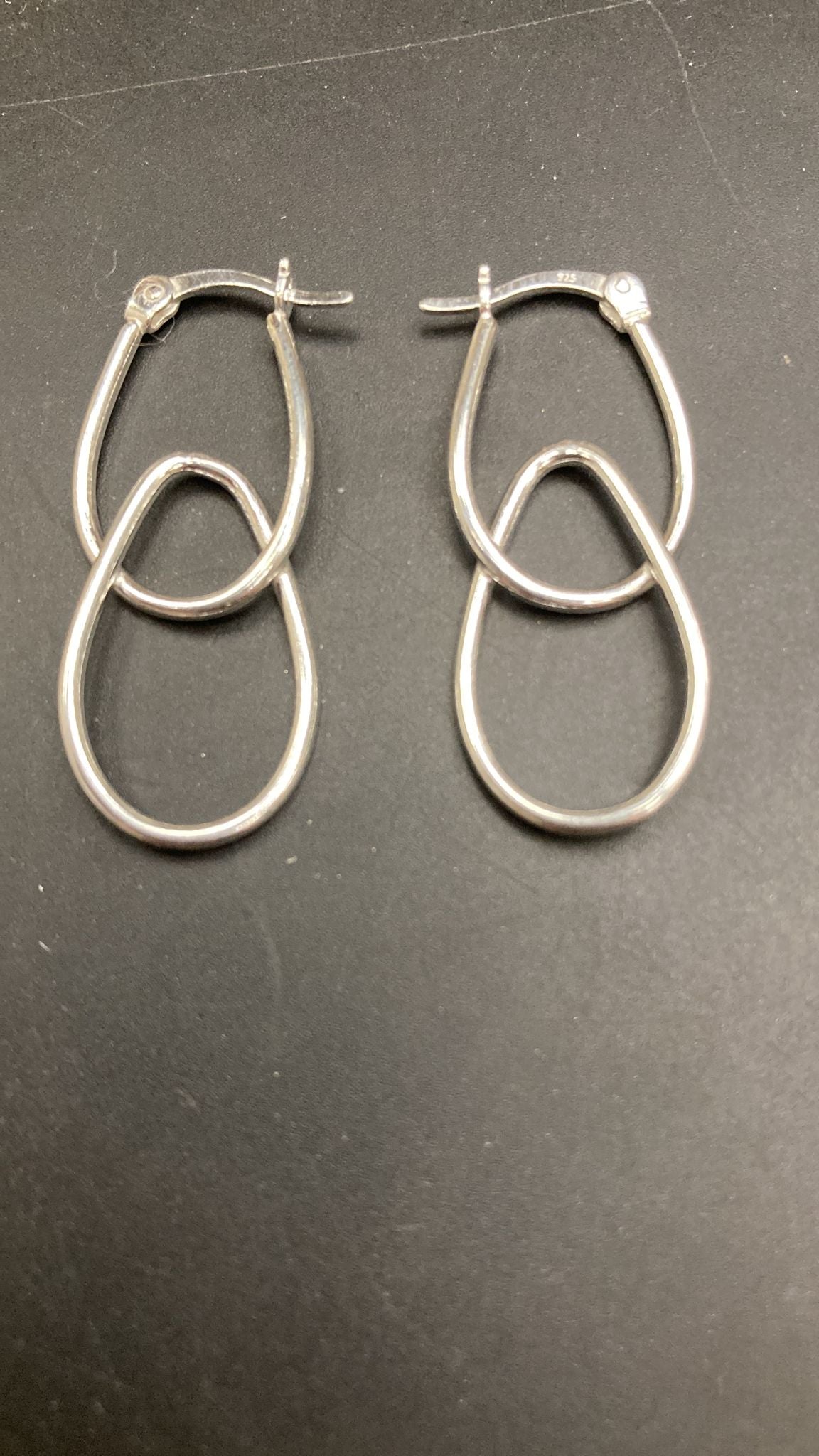 Sterling Silver Creole Earring EP123, stylish and elegant sterling silver creole earrings with double loops.