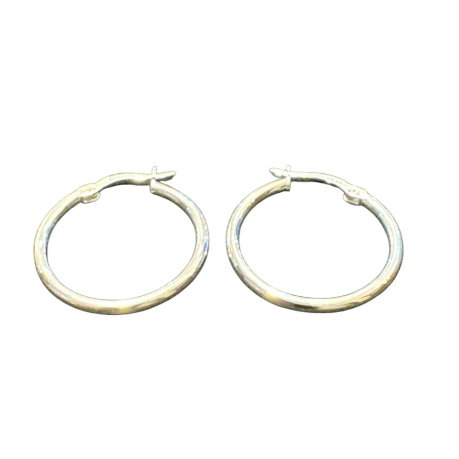 Sterling Silver Round Hoop Earring Plain EP313