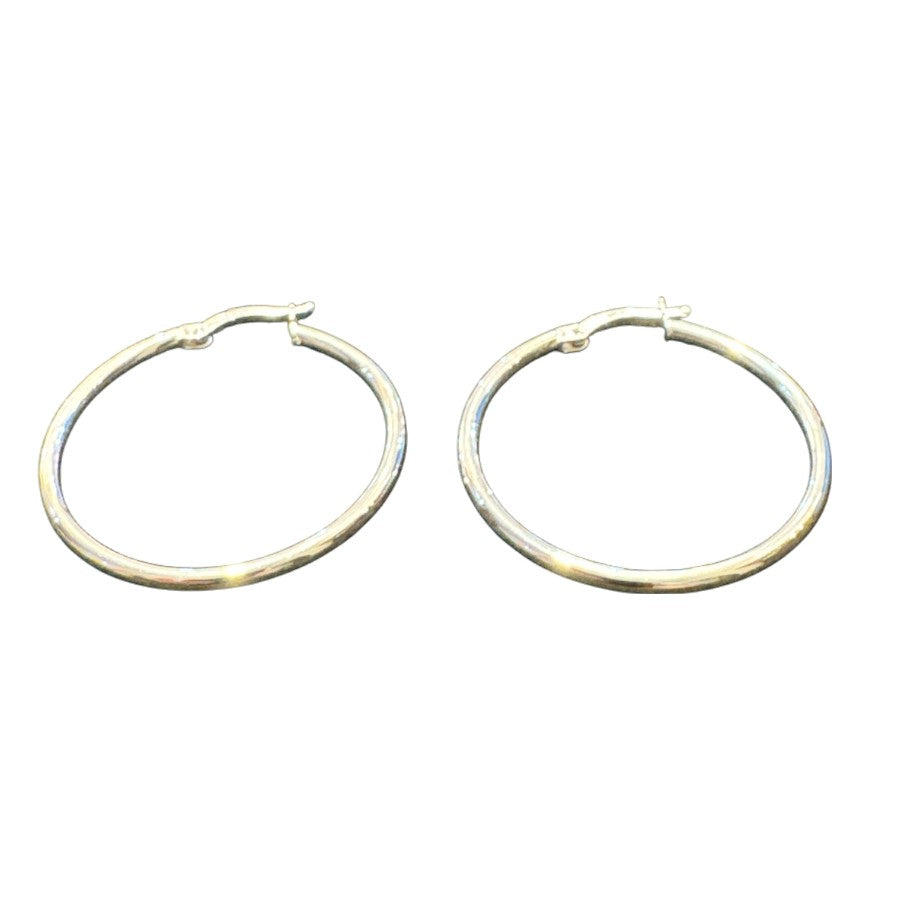 Sterling Silver Round Hoop Earring Plain EP313