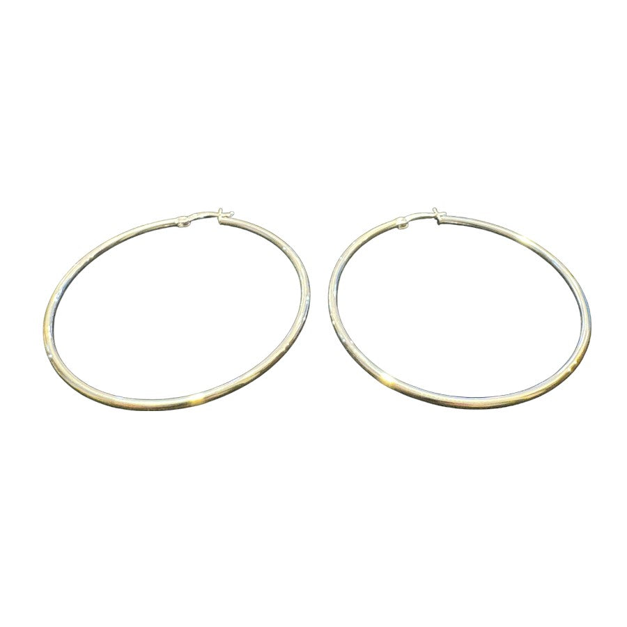 Sterling Silver Round Hoop Earring Plain EP313