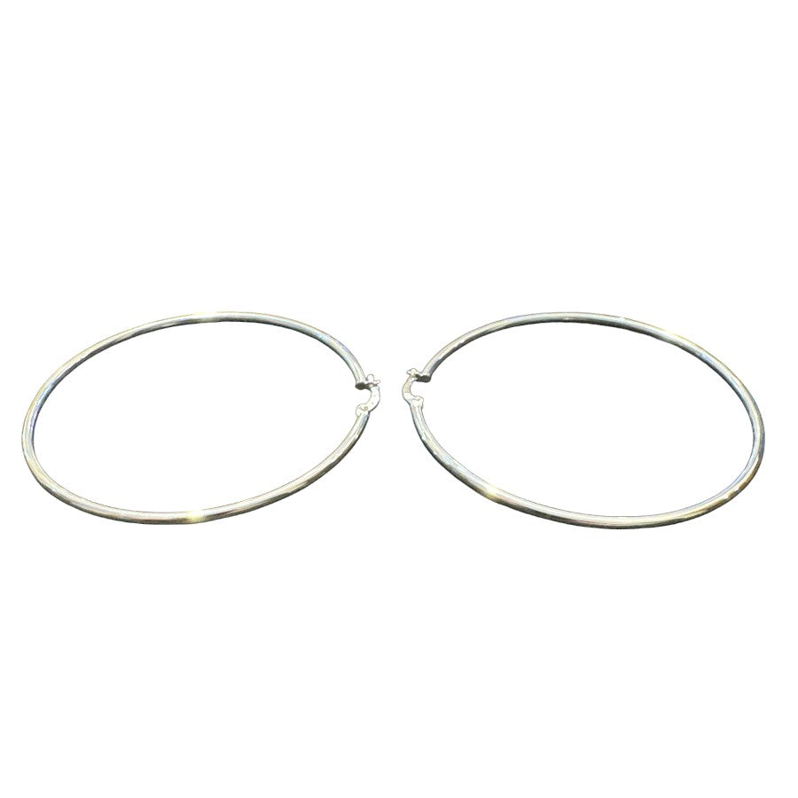 Sterling Silver Round Hoop Earring Plain EP313