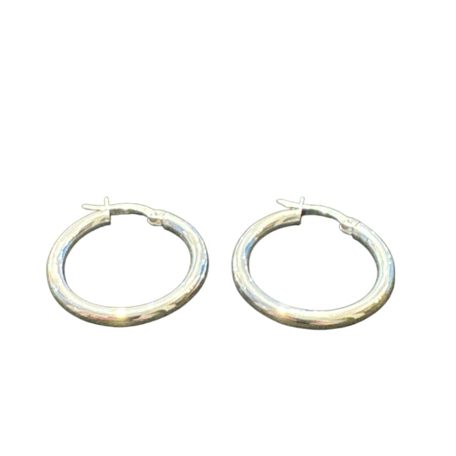 Sterling Silver Round Hoop Earring Plain EP313