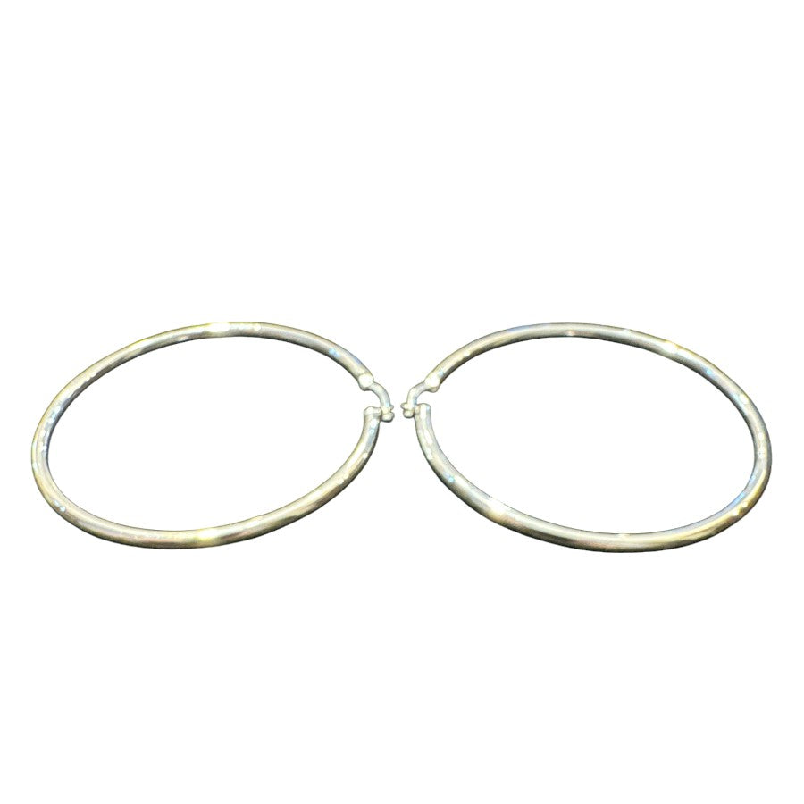 Sterling Silver Round Hoop Earring Plain EP313