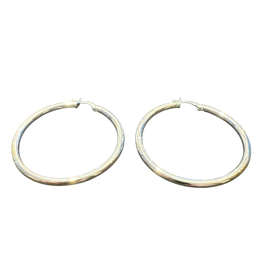 Sterling Silver Round Hoop Earring Plain EP313