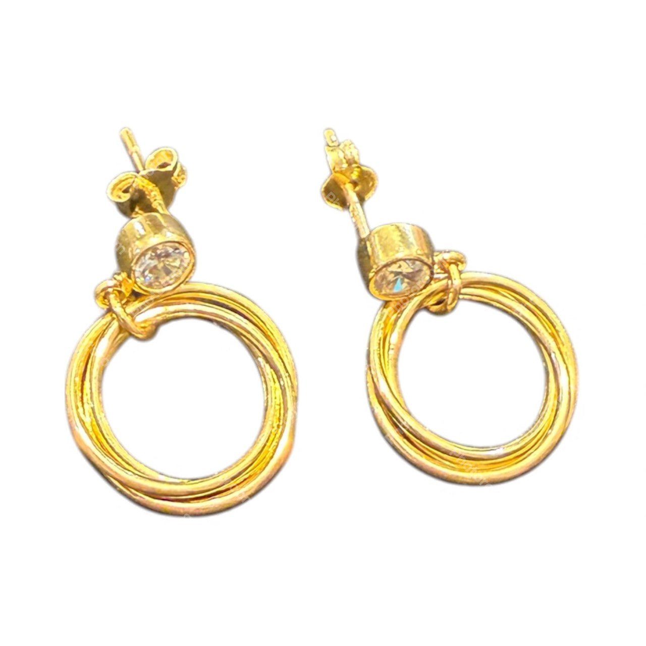 Sterling Silver Round Earring Gold Plated EP3342