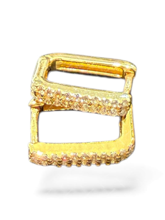 Sterling Silver Earring Gold Plated CZ Stone EP3353