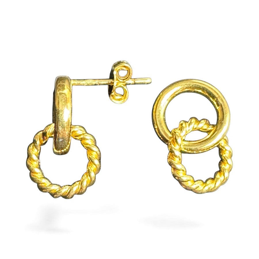 Sterling Silver Stud Earring Gold Plated EP3386