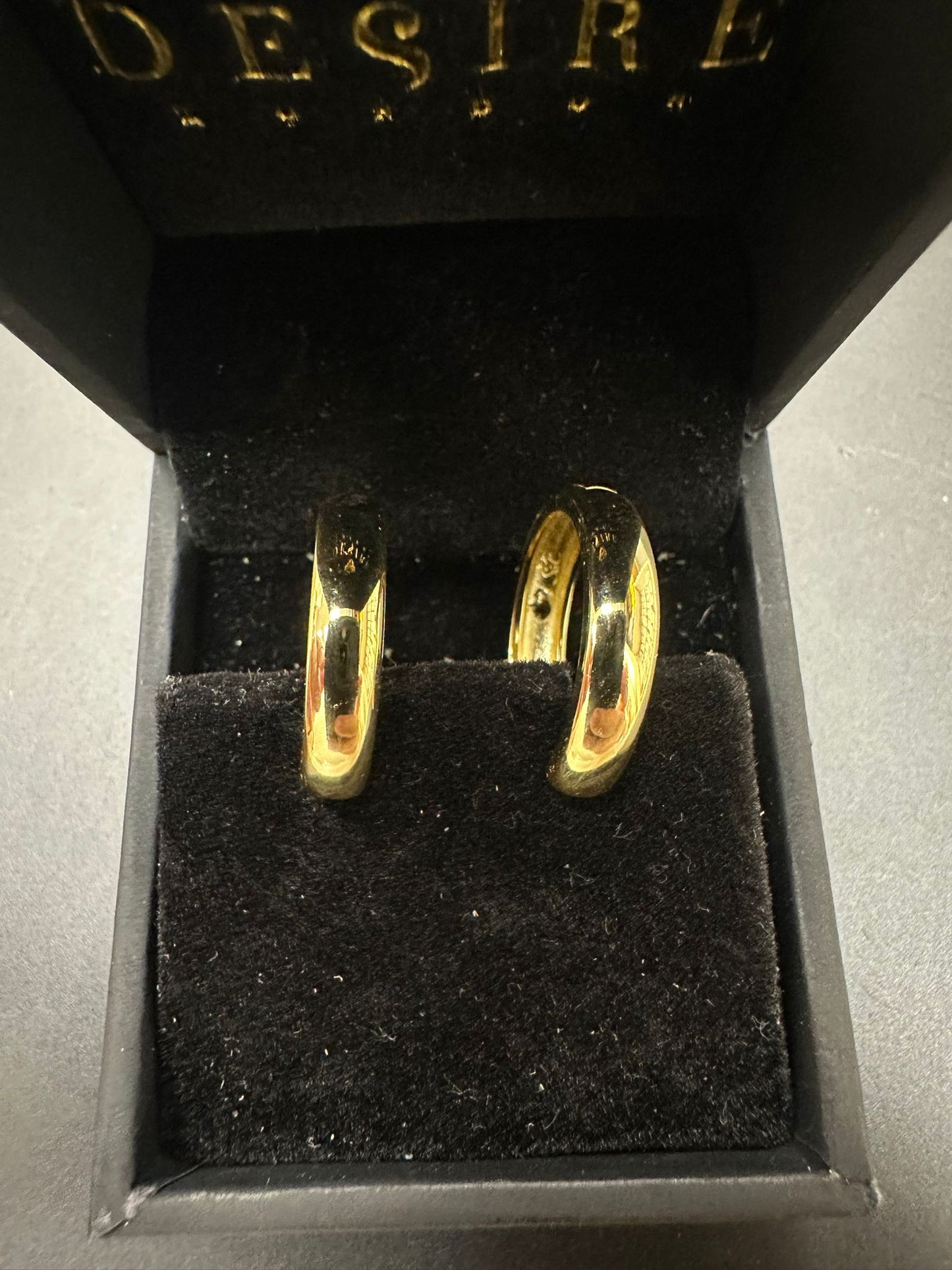 Sterling Silver Round Earring Plain Gold Plated EP3388