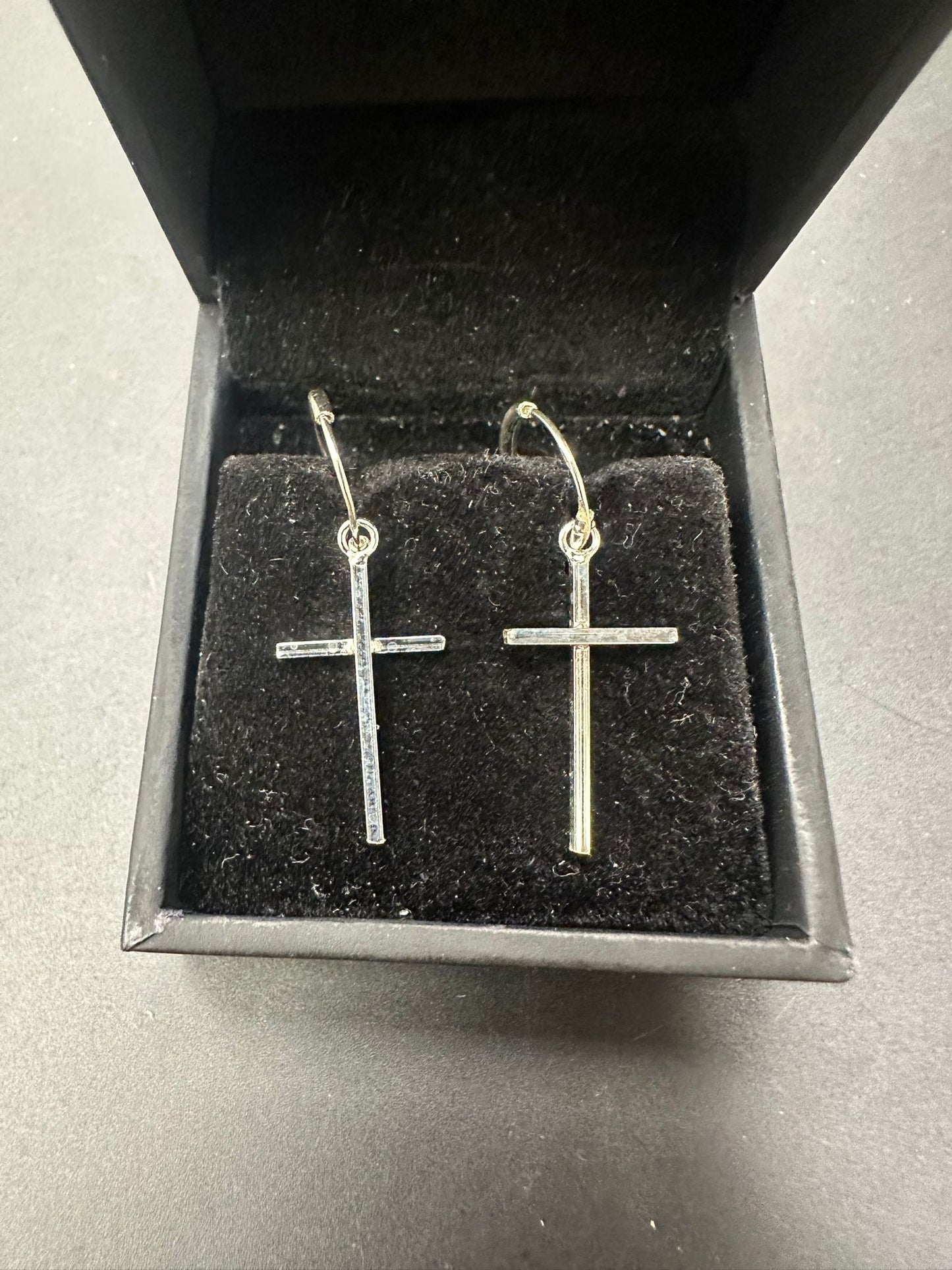 Sterling Silver Cross Earring Plain EP3394