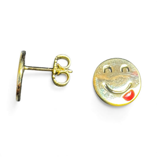 Sterling Silver Stud Earring Gold Plated CZ Stone EP6005