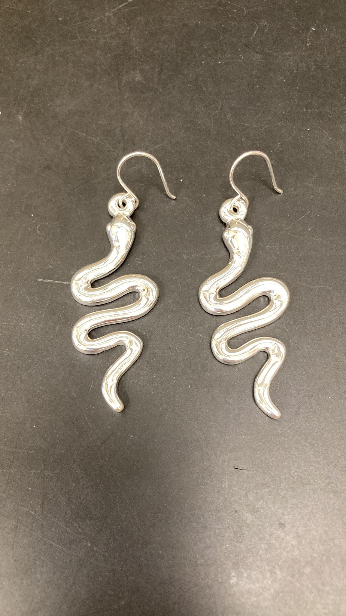 Sterling Silver Snake Dangle Earrings EP911361 featuring elegant sterling silver snake earrings design.