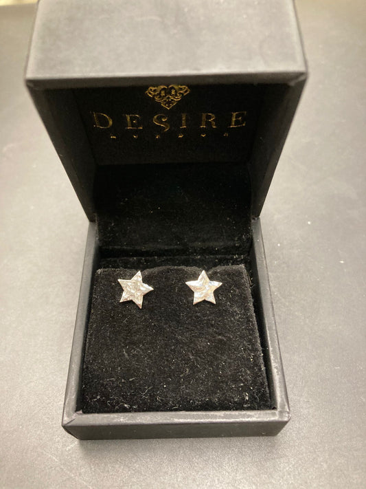 Sterling Silver Hammered Star Stud Earring  EP9121
