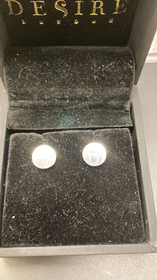 Sterling Silver Stud Earring Plain Circle Shape EP915
