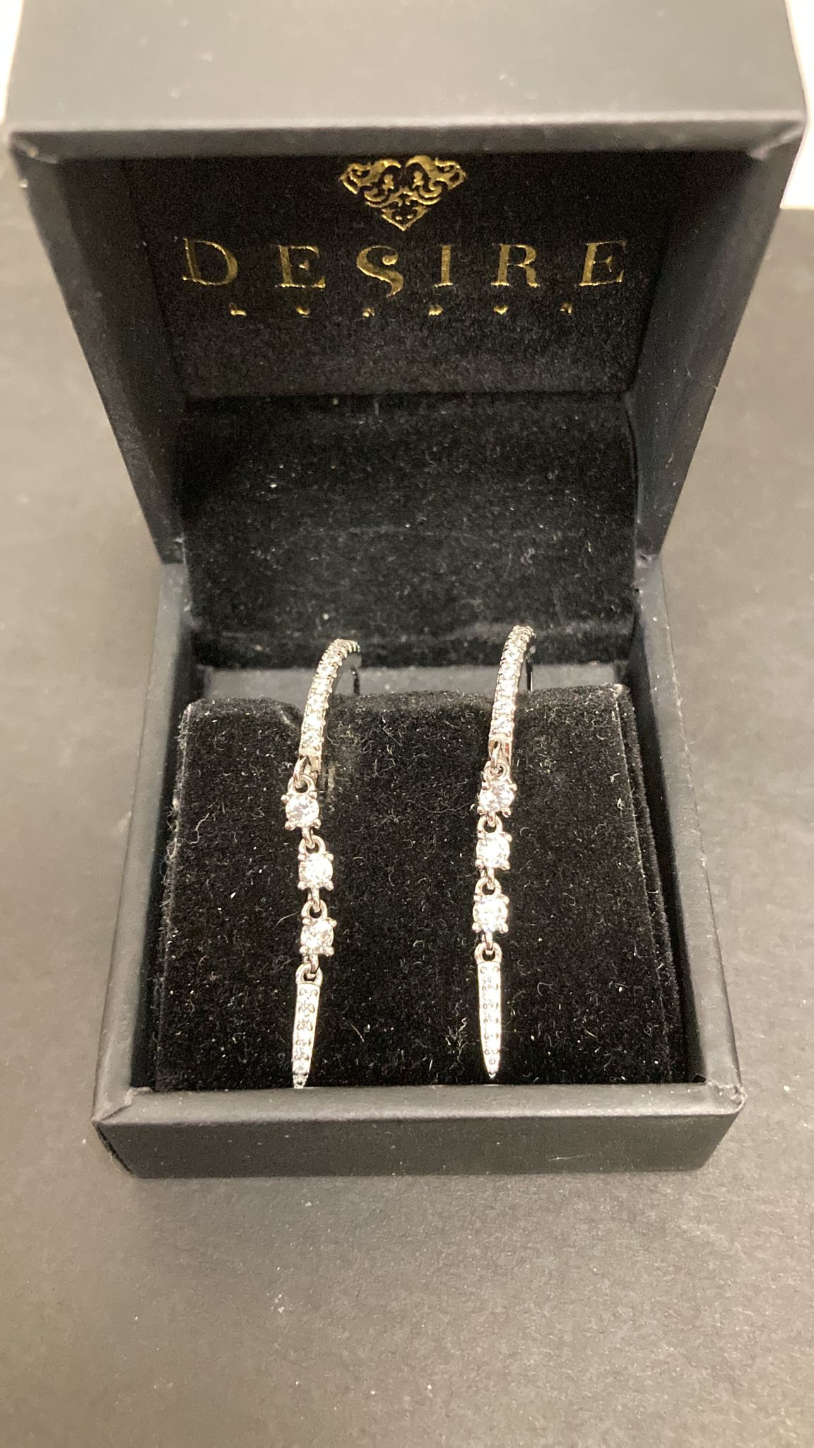 Sterling Silver Cz Dangle Drop Earrings ECZ8533