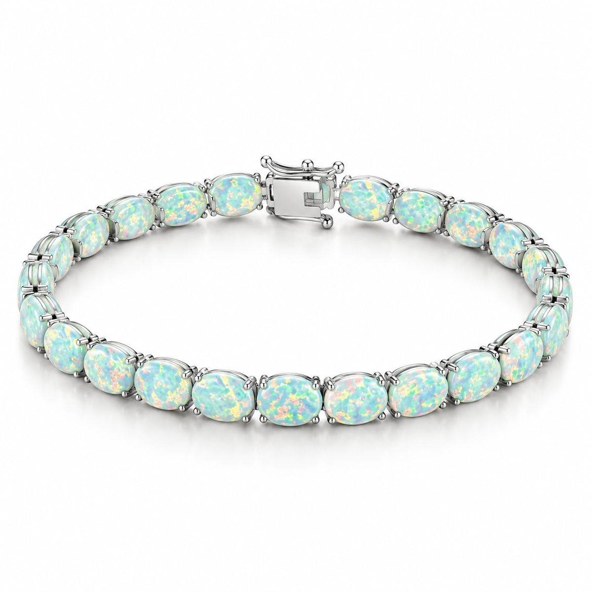Sterling Silver 7" Tennis Bracelet 7 mm Stone BCZ2412866