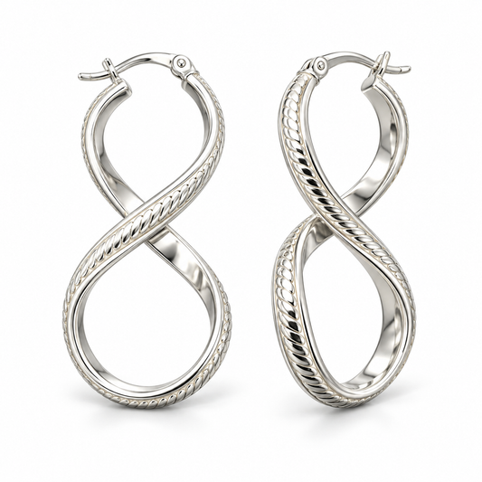 Sterling Silver Infinity Earring ECZ0015
