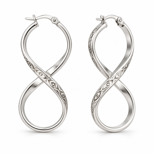 Sterling Silver Infinity Earring ECZ0072
