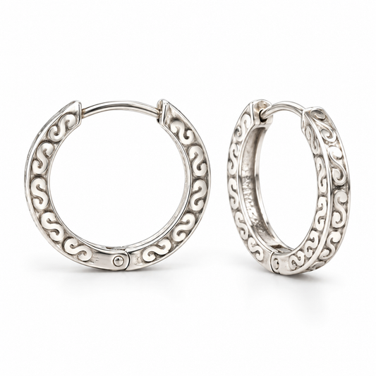 Sterling Silver Round Hoop Earring ECZ186759