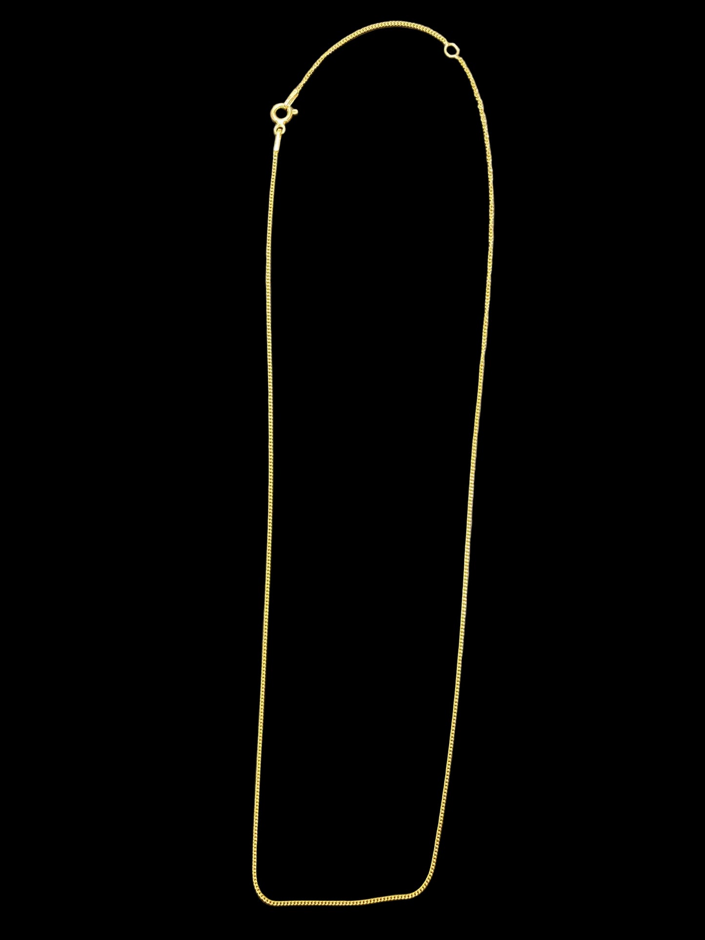 Sterling Silver 1 MM Gold Plated Fine Curb Chain CHN3329 (PACK OF 10)