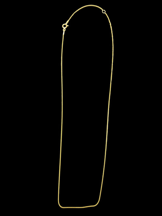 Sterling Silver 1 MM Gold Plated Fine Curb Chain CHN3329 (PACK OF 10)