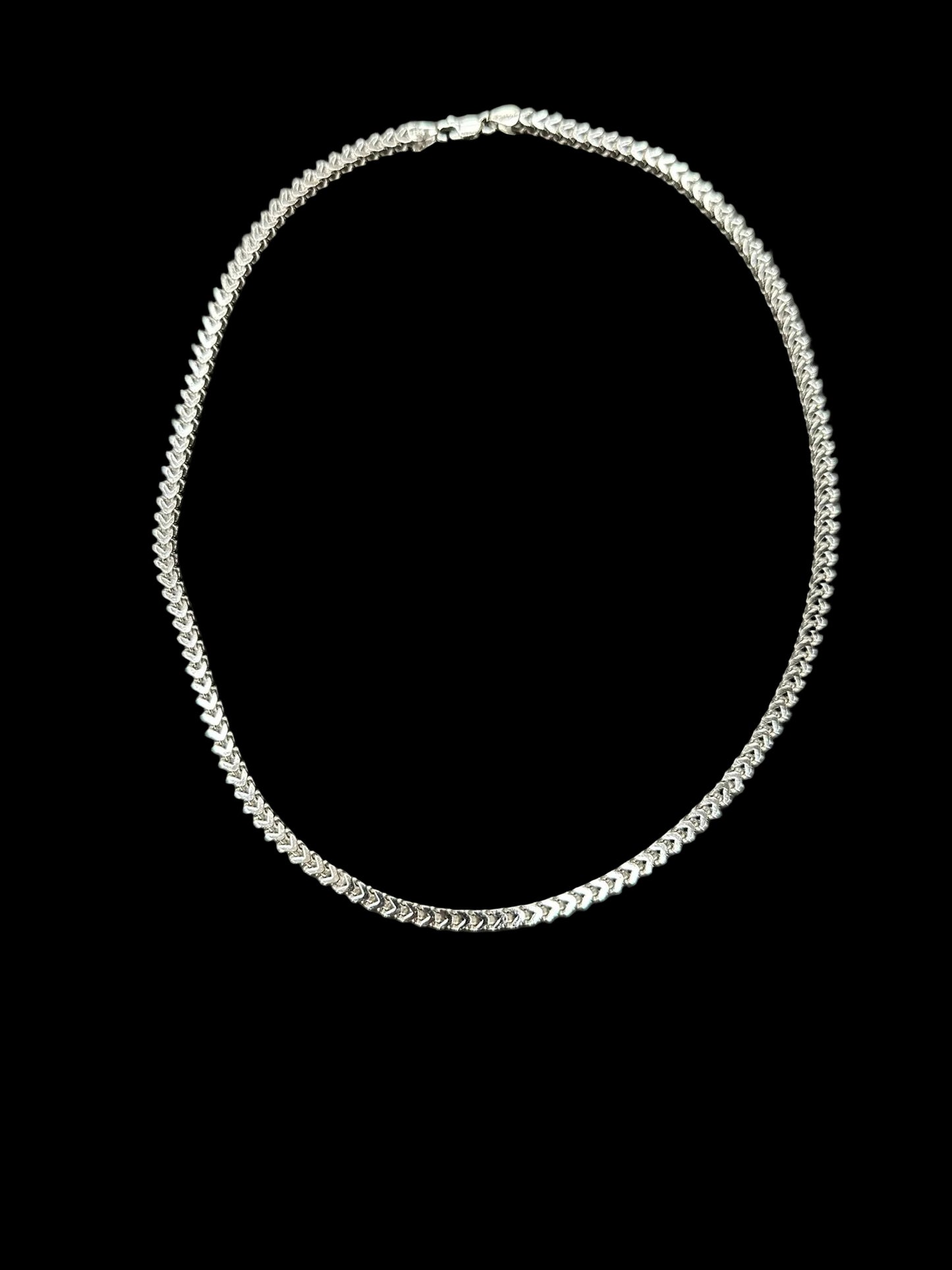 Sterling Silver 3.5 MM Franco Chain Rhodium Plated CHN3333