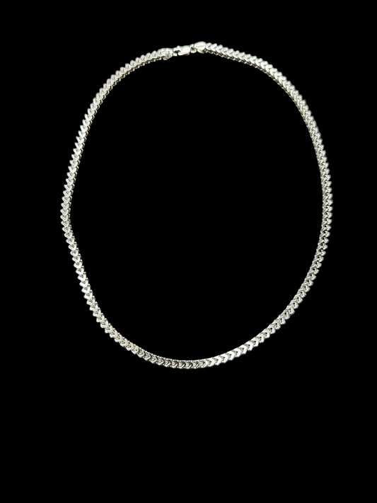 Sterling Silver 3.5 MM Franco Chain Rhodium Plated CHN3333