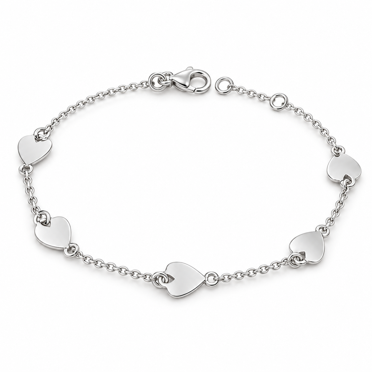Sterling Silver 6.5"-7" Heart Bracelet BCZ247647