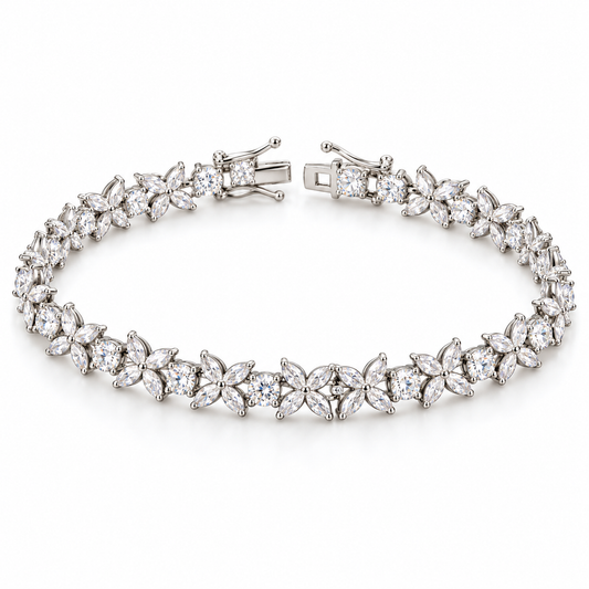 Sterling Silver Cz Bracelet BRCZ2607170 7.5"