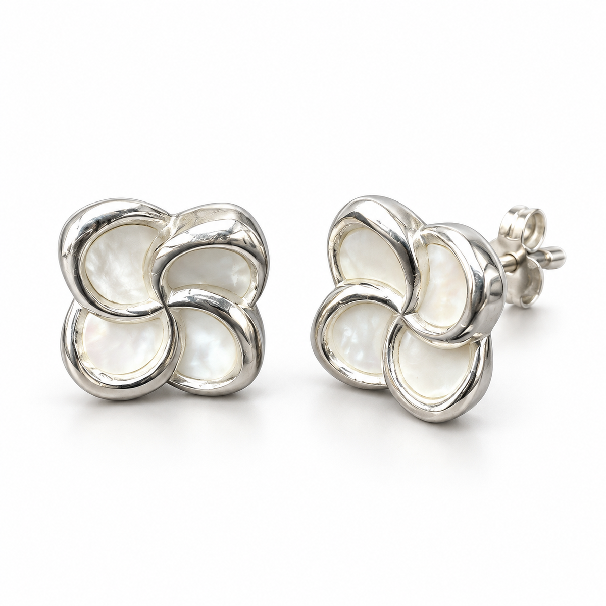 Sterling Silver Flower Stud Earring ECZ186404