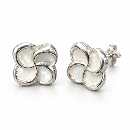 Sterling Silver Flower Stud Earring ECZ186404