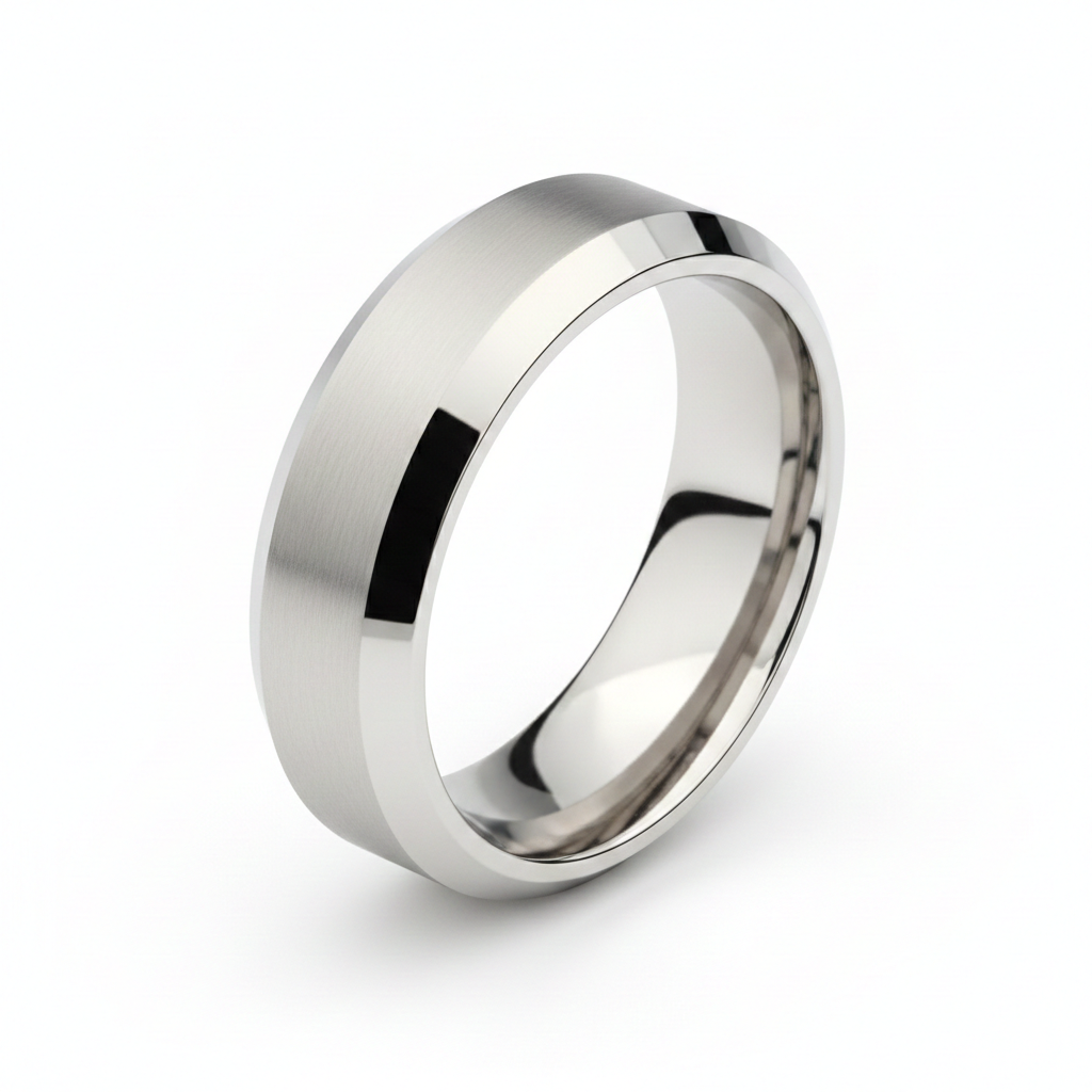 Bevelled Edge Wedding Band PWB03