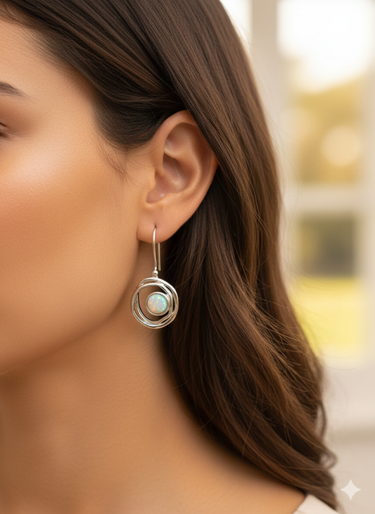 Sterling Silver Earring Opal Stone ECZ0640201