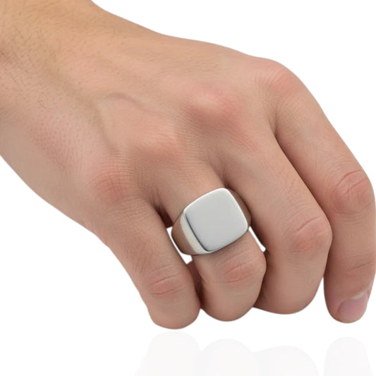 Sterling Silver Square Signet Ring SGN06