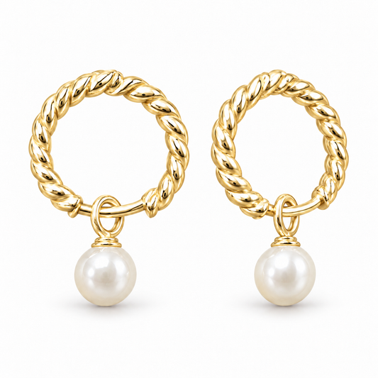 Sterling Silver Round Pearl Earring ECZ186982