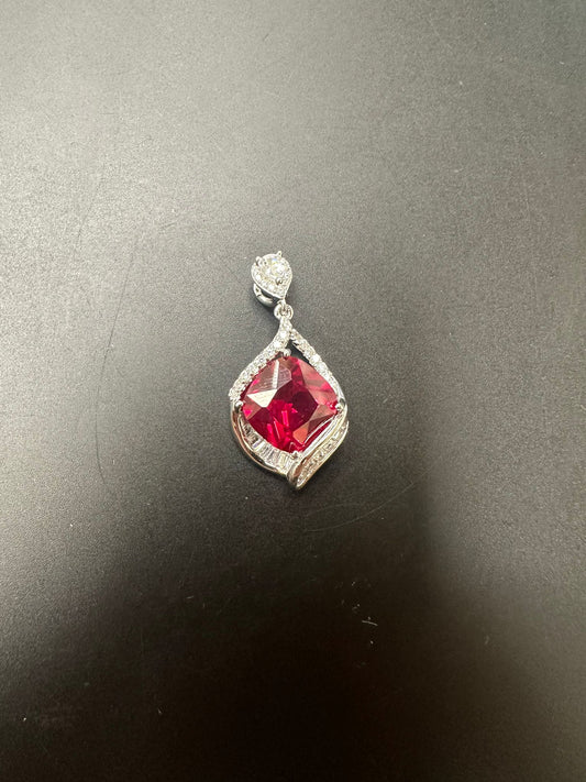 Sterling Silver Pendant Emerald Stone MPCZ10076EMR