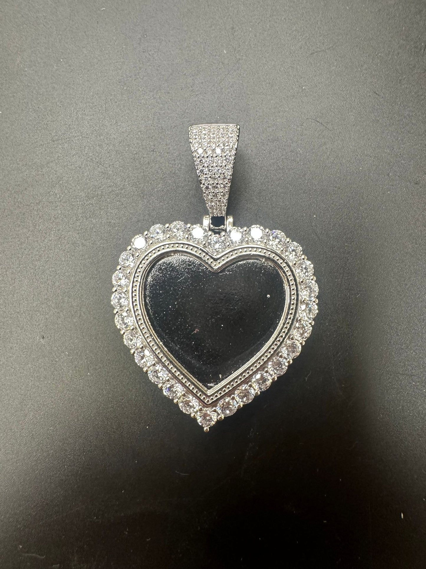 Sterling Silver Pendant CZ Stone Heart Shape MPCZ10084