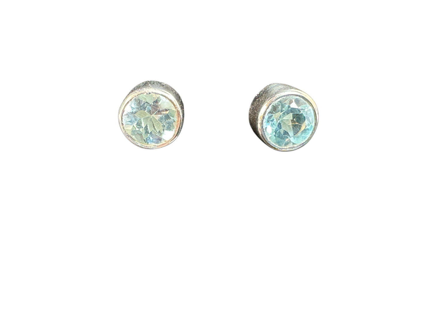 Sterling Silver Stud Earring Blue Topaz MPCZ3320