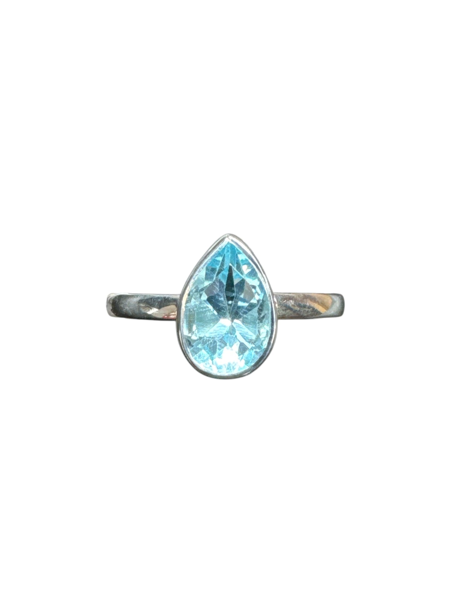 Sterling Silver Blue Topaz Triangle Stone MPCZ3334