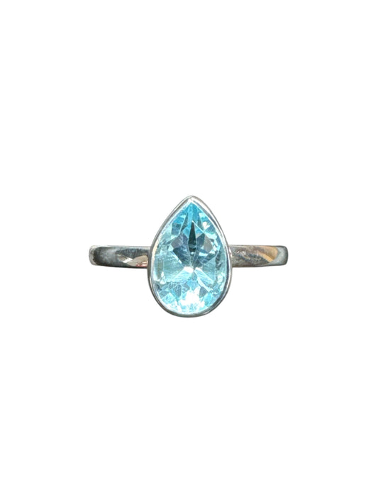 Sterling Silver Blue Topaz Triangle Stone MPCZ3334